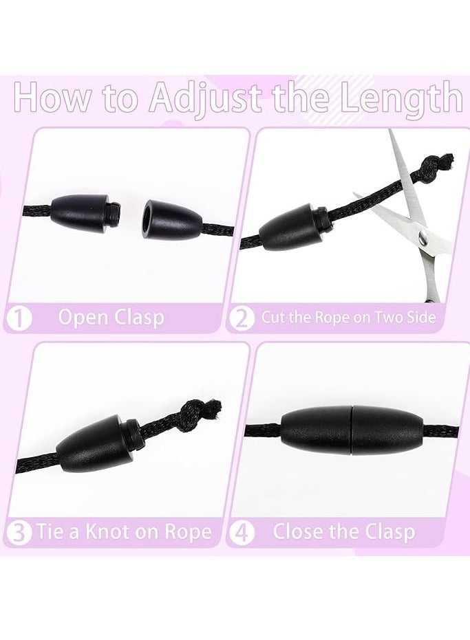 Mmmon ID Badge Holder with Retractable Lanyards and Keyring,PU Leather Badge Holder with Safety Breakaway Lanyards,Bead Lanyard with Badge Reels for Teacher Office Staff Students(Purple)  - Image 4