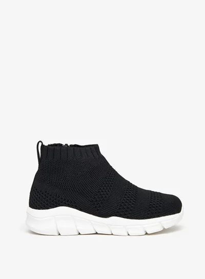 JUNIORS Boys Textured Slip-On High Top Sneakers with Zip Closure