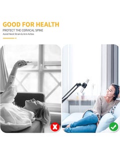 PADOM Padom Phone Holder for Bed, iPad Tablet Stand Holder for Desk, 360° Flexible Articulating Long Arm Clamp Bracket Cell Phone Accessories for Mobile Phone and Tablet Like iPhone/iPad/Samsung  - Image 5