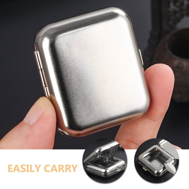 Stainless Steel Mini Pocket Ashtray With Lid Compact Travel Ash Holder For Indoor Outdoor - Image 4