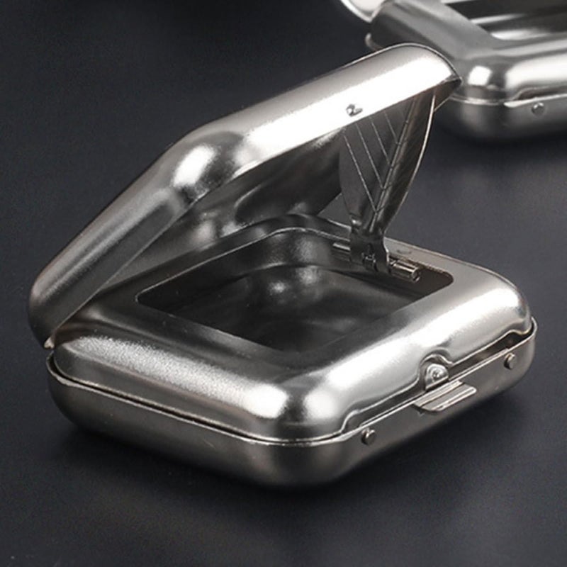 Stainless Steel Mini Pocket Ashtray With Lid Compact Travel Ash Holder For Indoor Outdoor - Image 5