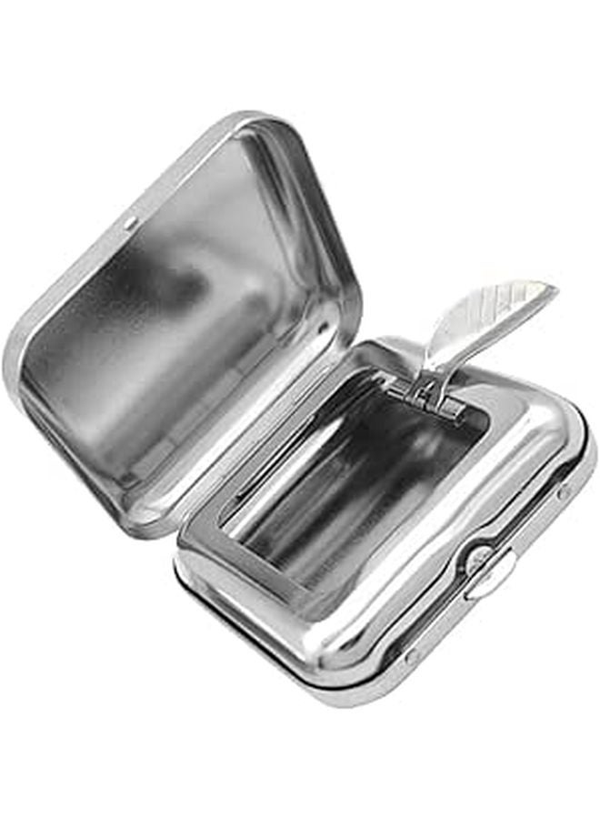 Stainless Steel Mini Pocket Ashtray With Lid Compact Travel Ash Holder For Indoor Outdoor - Image 1