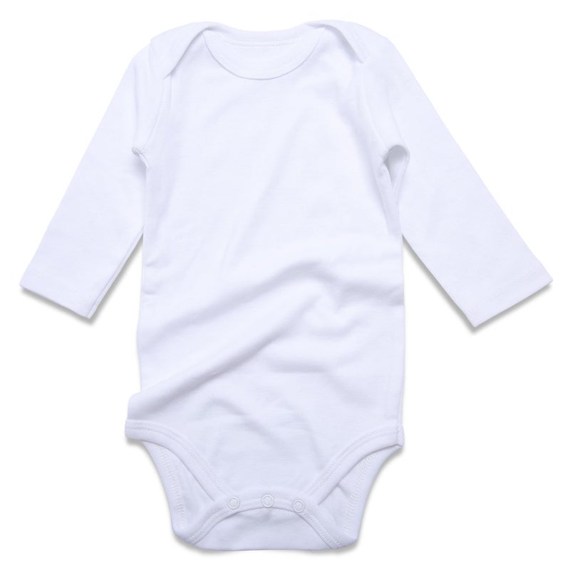 ROMPERINBOX White Onsies Baby Boy Girl Newborn Long Sleeve Unisex Infant Cotton Basic Bodysuits 1 Pack 0-24 Months(12-18 months, White long sleeve) - Image 1
