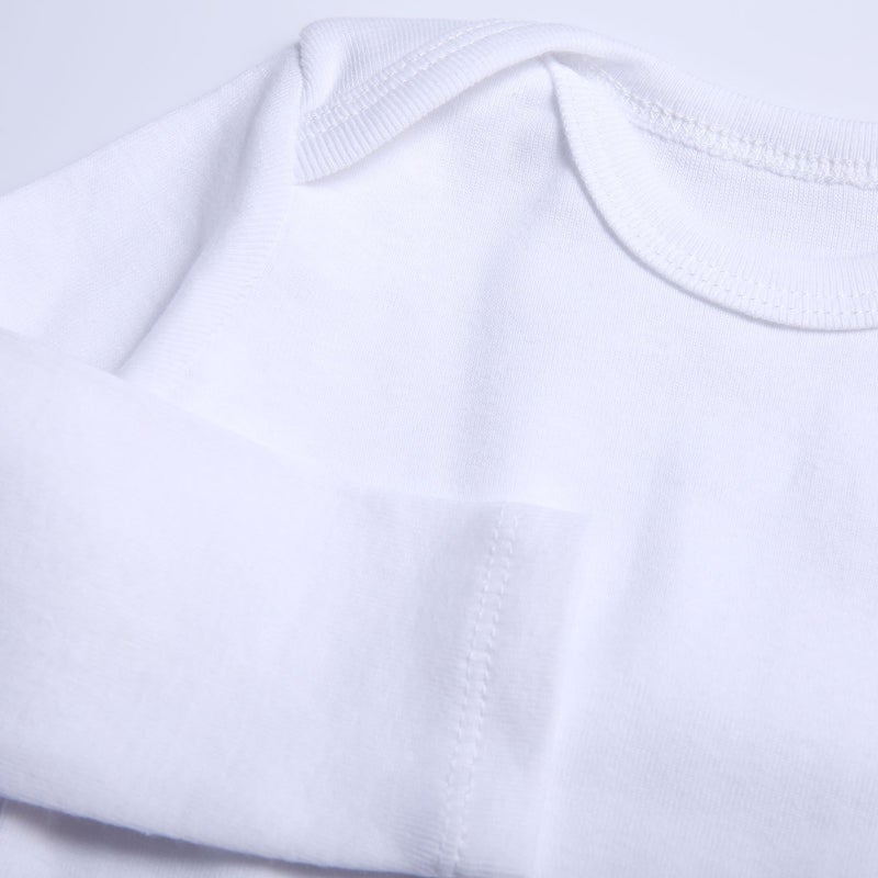 ROMPERINBOX White Onsies Baby Boy Girl Newborn Long Sleeve Unisex Infant Cotton Basic Bodysuits 1 Pack 0-24 Months(12-18 months, White long sleeve) - Image 2