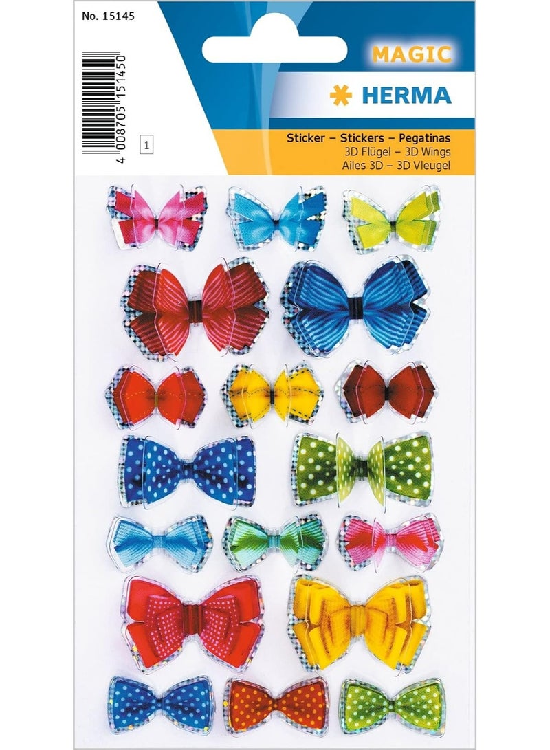 Herma 3D Bow Wall Stickers and Notebooks - Creative and Tear-Resistant Decorative Sticker Set - Image 1