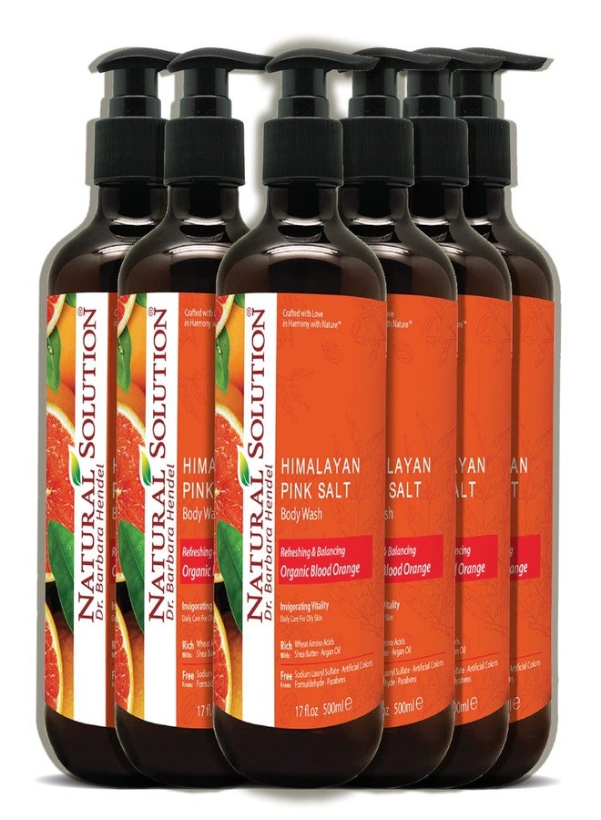 Natural Solution Body Wash 17 fl oz/Each, Revitalizes & Refreshing Your Skin, Formulated with Organic Blood Orange Extracts with Himalayan Pink Salt – Pack of 6 - Image 1
