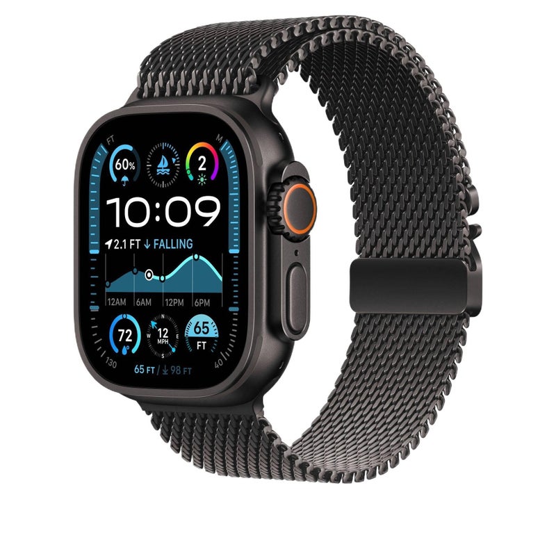 سوار ساعة ذكية باللون أسود قابل للتعديل سوار نايلون حلقي متوافق مع Apple Watch 38/40/41/42/44/45/49mm بملاءمة قابلة للتعديل وحزام بديل - Image 1