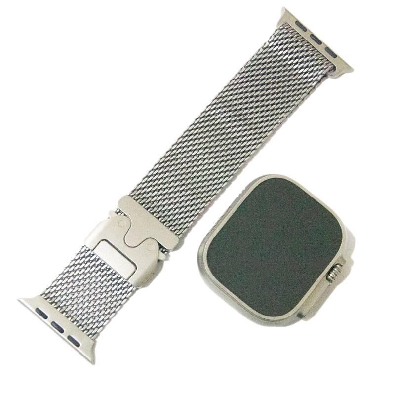 سوار ساعة ذكية باللون أسود قابل للتعديل سوار نايلون حلقي متوافق مع Apple Watch 38/40/41/42/44/45/49mm بملاءمة قابلة للتعديل وحزام بديل - Image 5