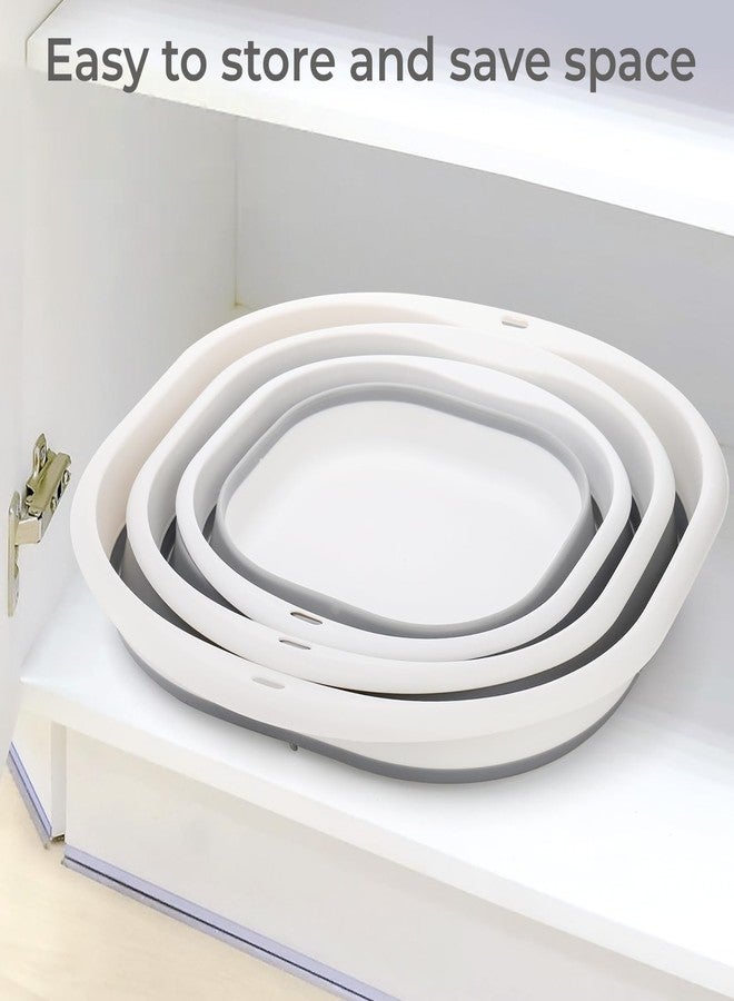 Goaste 3 Pack Collapsible Wash Basin, Portable Washing Basin, Foldable Dish Tub Square, Space Saving Plastic Washtub for Dishing, Fruit, Camping, Laundry, Hiking & Home (Grey) - Image 4