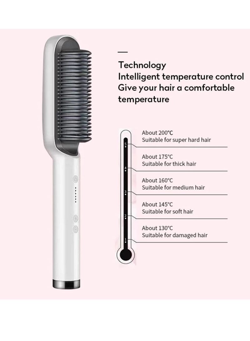 AROAQ New Hair Straightener Hot Comb Anti Scalding Ceramic Hair Curler Multi Speed Electric Straightening Comb Curling Iron Hairbrush - Image 3