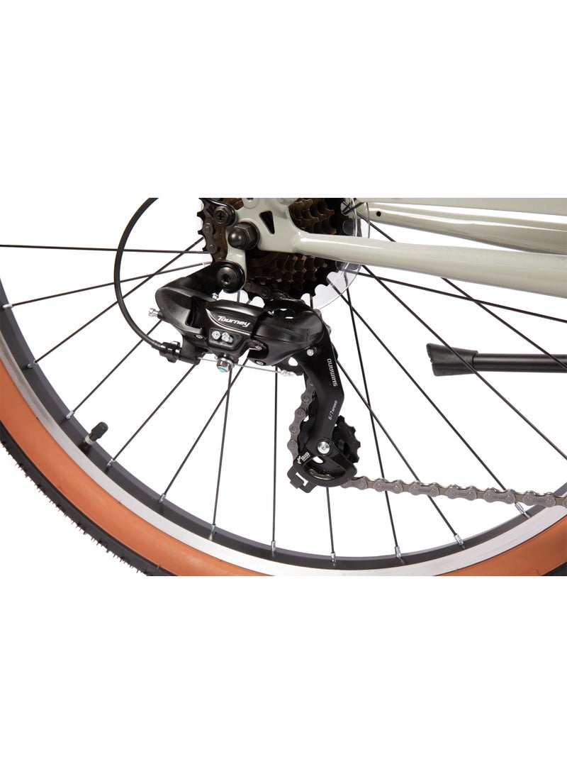 SPINN Uptown Men's City Bike - 26 Inch, 7 Speed, Cement Grey - Image 5