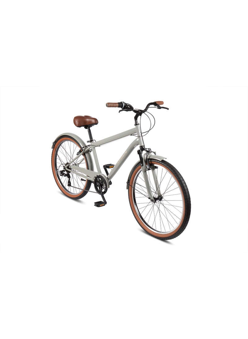 SPINN Uptown Men's City Bike - 26 Inch, 7 Speed, Cement Grey - Image 2