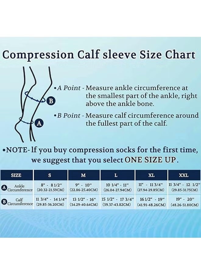 كم ضاغط للساق للرجال والنساء، زوج واحد، جوارب ضاغطة بدون قدم، 20-30 مم زئبقي لدعم الساق، جبيرة قصبة الساق، تسكين الألم، التورم، دوالي الأوردة، الأمومة، التمريض، السفر (بيج كبير) - Image 5