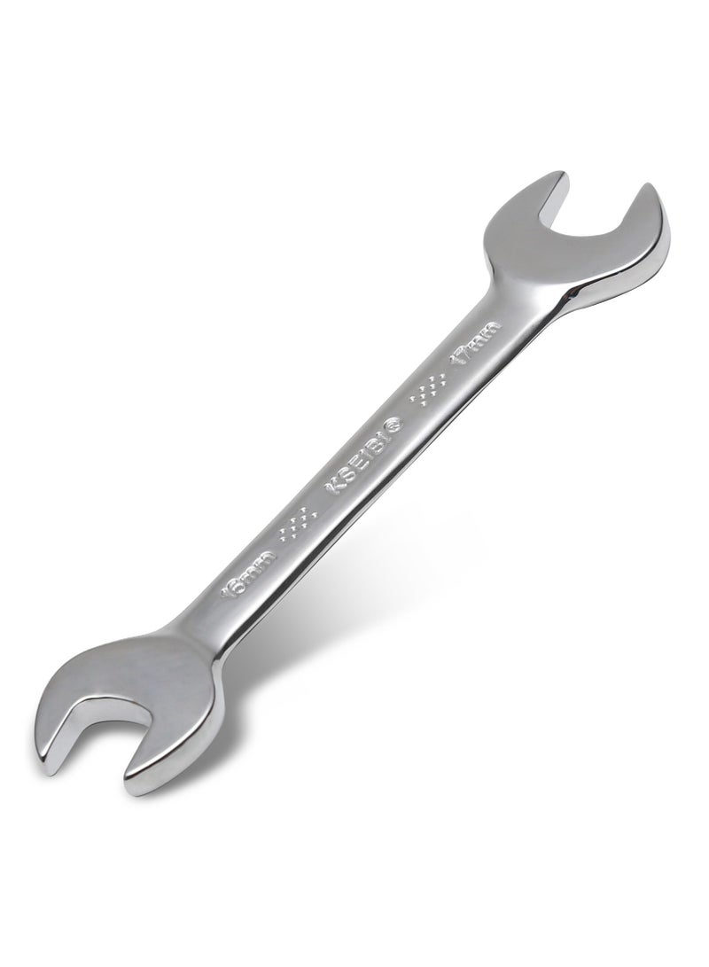 KSEIBI Double Open End Spanner Wrench Set 8-Pc with Cloth Bag, Made of Chrome Vanadium with Mirror Finish, Metric Sizes 6x7mm-20x22mm, for Repairing Automotive, Bicycle, Faucets, Valves, Pipes and DIY. - Image 3