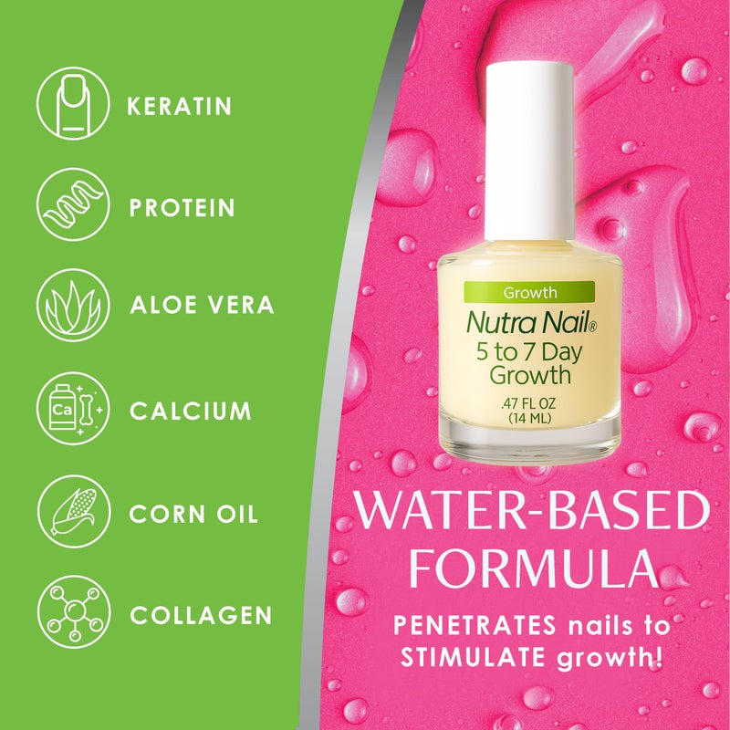 Nutra Nail علاج نمو الأظافر من نوترا نيل 5 إلى 7 أيام - مقوي أظافر سريع من الكيراتين ومقوي للأظافر للأظافر الرقيقة والهشة والتالفة (0.47 أونصة سائلة) - Image 4