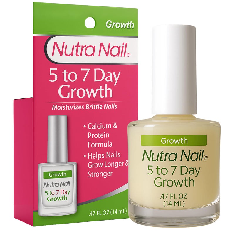 Nutra Nail علاج نمو الأظافر من نوترا نيل 5 إلى 7 أيام - مقوي أظافر سريع من الكيراتين ومقوي للأظافر للأظافر الرقيقة والهشة والتالفة (0.47 أونصة سائلة) - Image 1