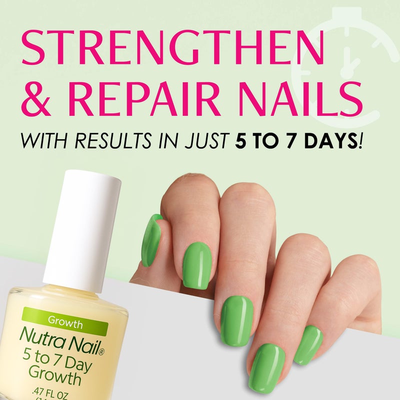 Nutra Nail علاج نمو الأظافر من نوترا نيل 5 إلى 7 أيام - مقوي أظافر سريع من الكيراتين ومقوي للأظافر للأظافر الرقيقة والهشة والتالفة (0.47 أونصة سائلة) - Image 2