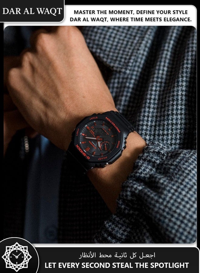 Casio G-Shock GA-B2100BNR-1A Ignite Red Edition - Bold Black/Red Colorway, Bluetooth & Solar Powered, Octagonal Design - Image 3