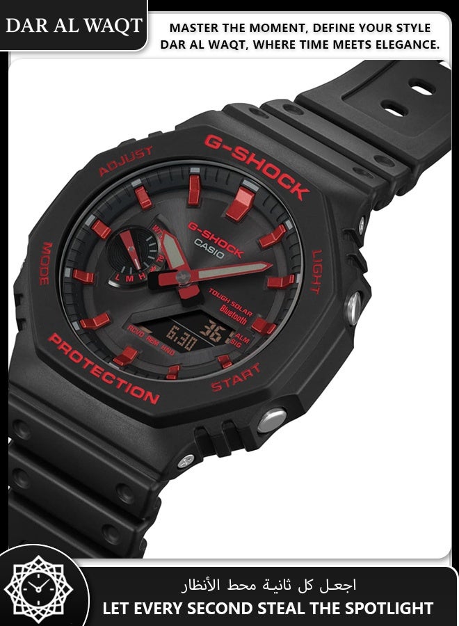 Casio G-Shock GA-B2100BNR-1A Ignite Red Edition - Bold Black/Red Colorway, Bluetooth & Solar Powered, Octagonal Design - Image 4