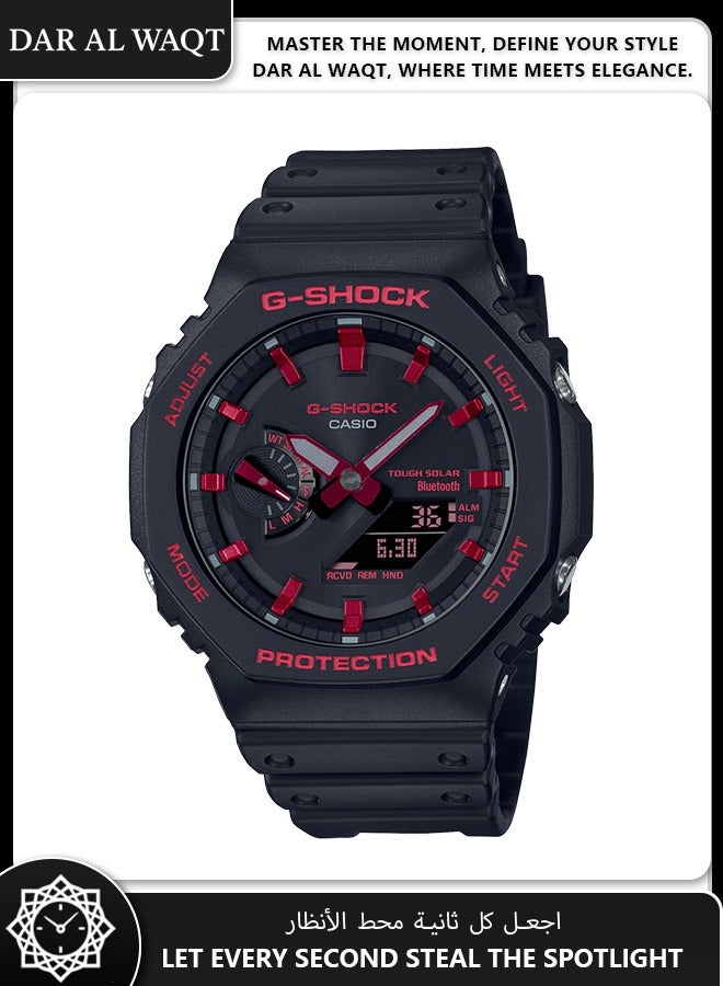 Casio G-Shock GA-B2100BNR-1A Ignite Red Edition - Bold Black/Red Colorway, Bluetooth & Solar Powered, Octagonal Design - Image 1