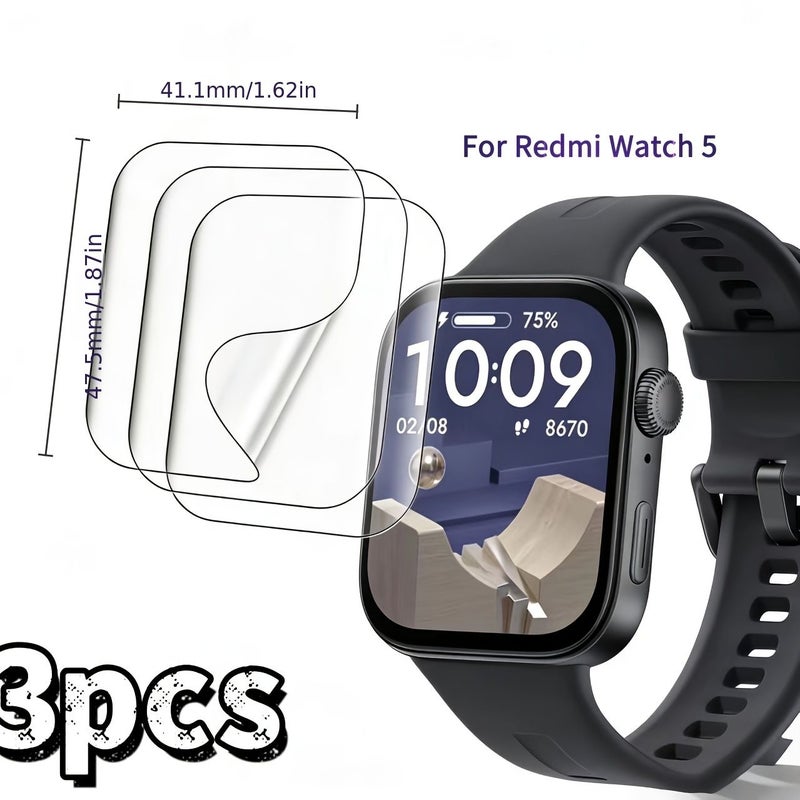 3pcs Soft TPU Hydrogel Film Screen Protector For Redmi Watch 5 High Definition Comfortable Cover Protective Sticker - Image 2