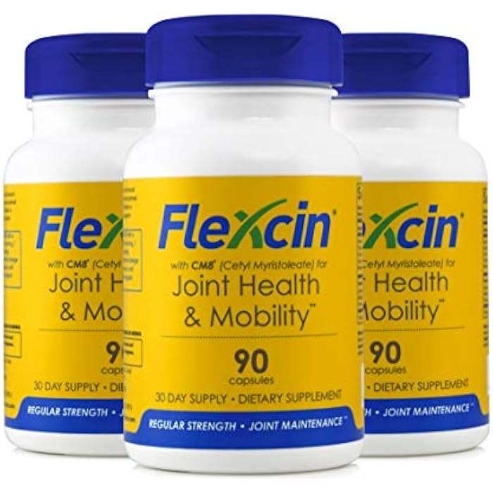 Flexcin Joint Health & Mobility Formula with CM8 (Cetyl Myristoleate) - Joint Supplements for Men and Women with Glucosamine, MSM, Collagen Type II - 3 Pack (270 Capsules) - Image 1