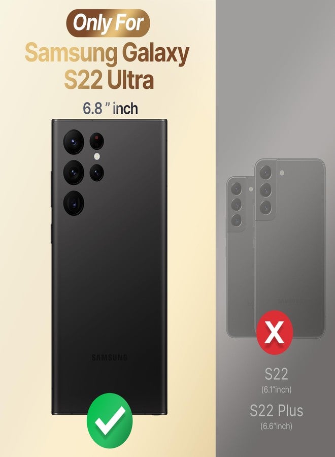 XYZ جراب XYZ لهاتف Galaxy S22 Ultra مع حامل، جراب حماية فاخر للهاتف مع مسند على شكل قلب، أسود - Image 2