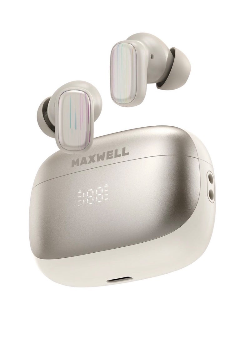 Maxwell MAX BUDS Wireless Earbuds with Bluetooth 5.3 and Hybrid ANC - Image 1