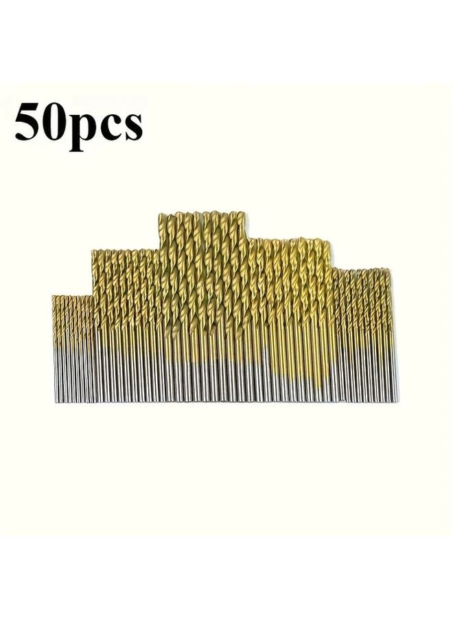 50 Pcs Titanium Coated High Speed Steel Drill Bit Set For Wood Metal Plastic - Image 4