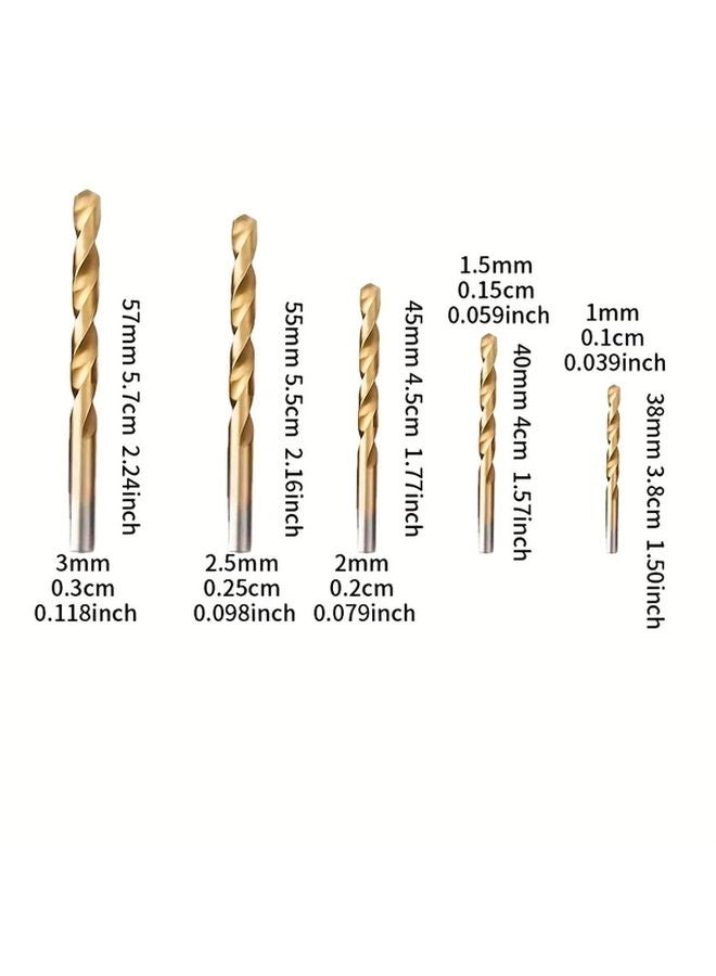 50 Pcs Titanium Coated High Speed Steel Drill Bit Set For Wood Metal Plastic - Image 5