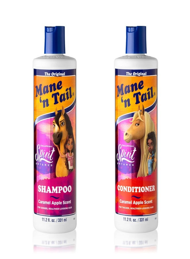 ماين ان تيل مجموعة شامبو وبلسم Mane 'n Tail Spirit Untamed - برائحة التفاح بالكراميل، تركيبة لطيفة بزيت جوز الهند لشعر ناعم وحريري (11.02 أونصة) - Image 1