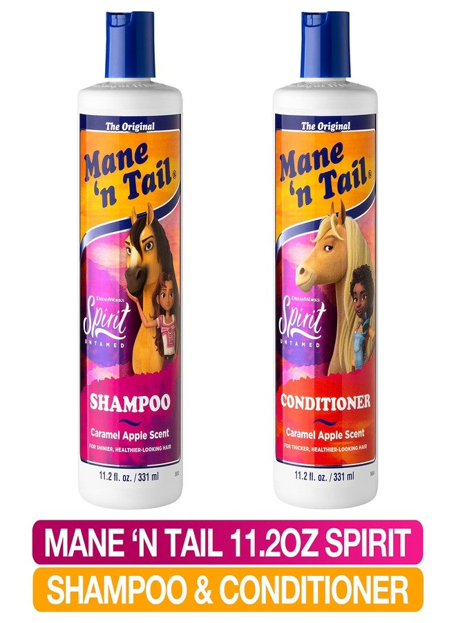 ماين ان تيل مجموعة شامبو وبلسم Mane 'n Tail Spirit Untamed - برائحة التفاح بالكراميل، تركيبة لطيفة بزيت جوز الهند لشعر ناعم وحريري (11.02 أونصة) - Image 3