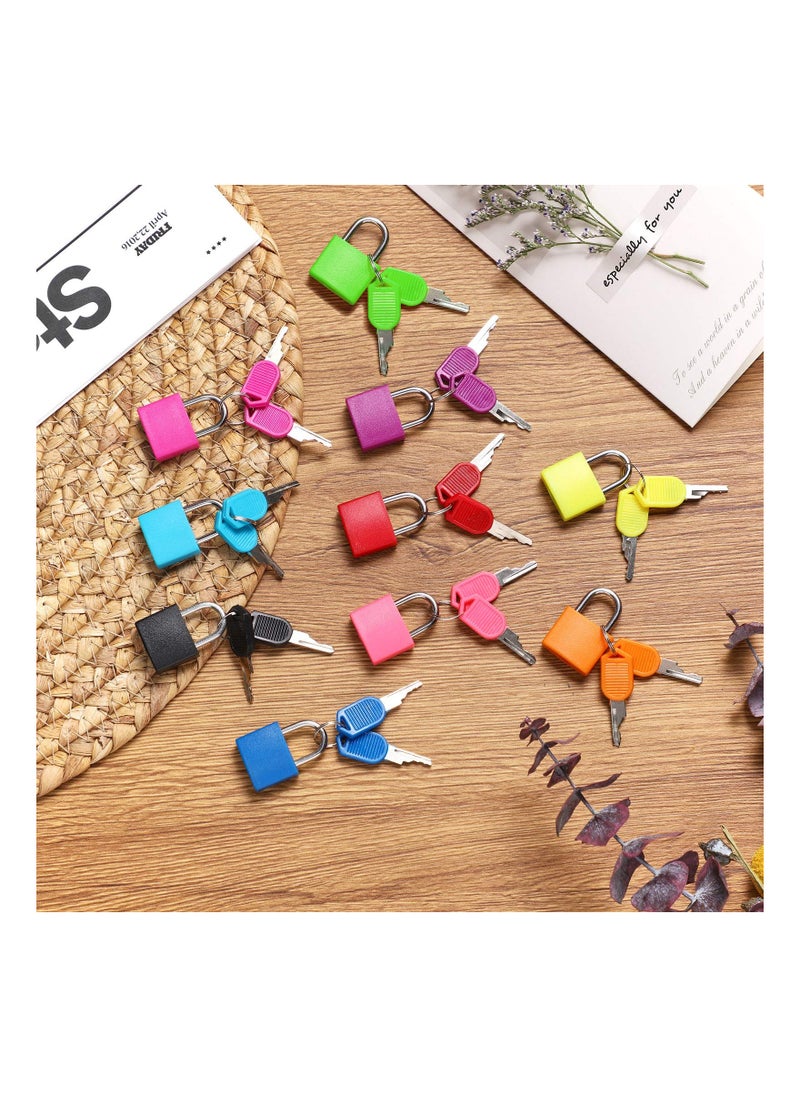 Generic - Suitcase Locks with Keys, Colored Plastic Casing Padlock Small Luggage Metal Mini Used for Student Bag Journal gy Bank, for School Gym Classroom Matching Game Travel (Fresh Color, 6 Pieces) - Image 1