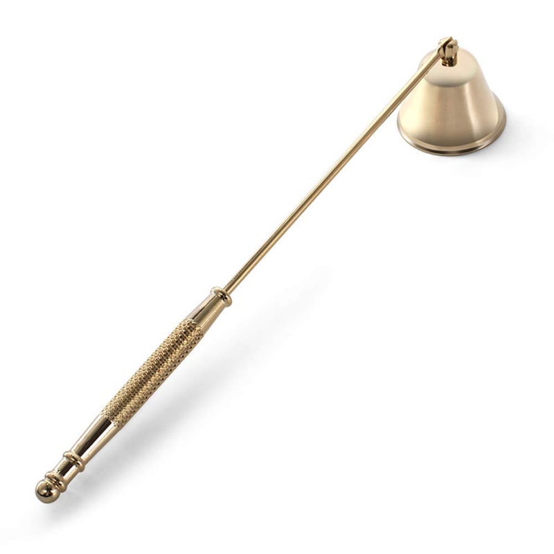 LDAOS Candle Snuffer, Candle Snuffers Wick Snuffer Candle Accessory, Extinguish Candle Flame Safely with Long Handle Putting Out Fire (Gold Candle Snuffer) - Image 1