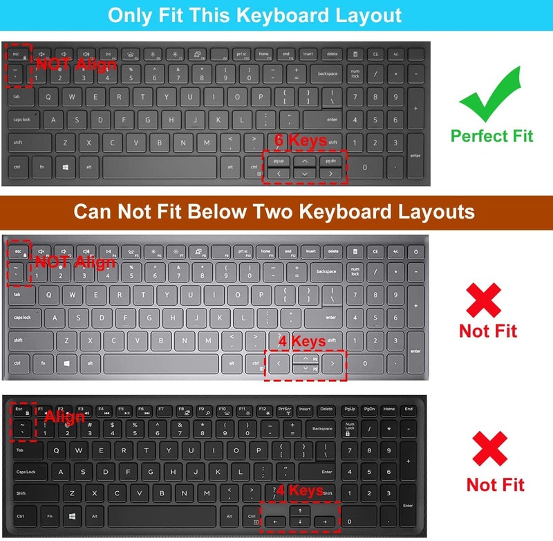 RAYA Silicone Keyboard Skin Cover for Dell G15 Series 15.6 inch Laptops | DELL G15 Series - ( 5510/5511 / 5515/5520 / 5525/5530 / 5535 ) Gaming Laptop Keyboard Cover (Clear Silicone) - Image 2