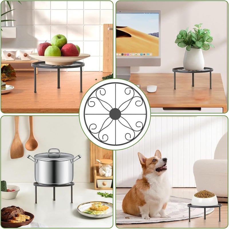 MEETOZ 5 Pack Metal Plant Stands, Heavy Duty Flower Plant Pot Stands for Multiple Plant,Anti-Rust Metal Round Shelf for Room Indoor and Outdoor - Image 2
