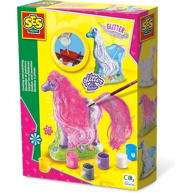 Ses Creative-Casting & Painting - Horse With Mane, 3D Deign, Leisure Kit Molding, Arts & Crafts Set, Age 5Years+, Multi Color, 01272