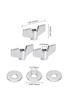 Generic 23pcs Cymbal Replacement Accessories/ Cymbal Stand Felts/ Drum Cymbal Felt Pads Include Wing Nuts/ Washers/ Cymbal Sleeves & Drum Key - Gray  - Image 4