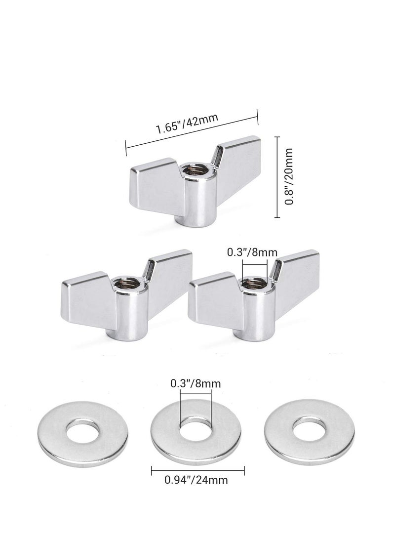 Generic 23pcs Cymbal Replacement Accessories/ Cymbal Stand Felts/ Drum Cymbal Felt Pads Include Wing Nuts/ Washers/ Cymbal Sleeves & Drum Key - Gray  - Image 4