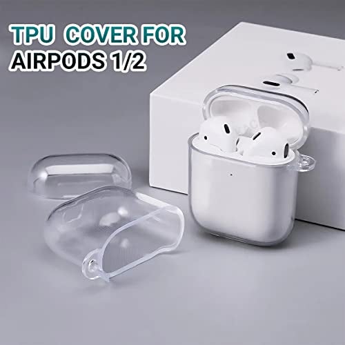 KACA Silicone Soft Case Cover with Keychain for AirPods 1 & 2, Apple airpods 1st and 2nd Generation case (Transparent) - Image 2