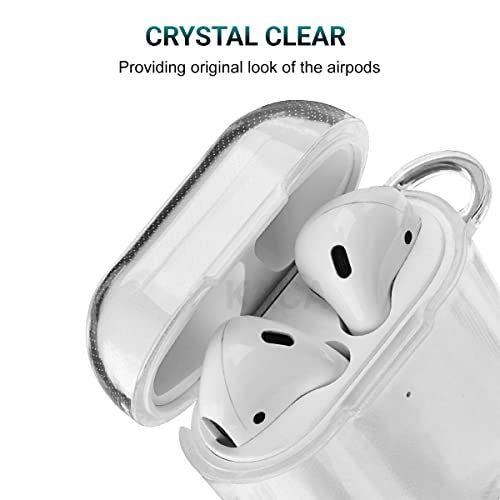 KACA Silicone Soft Case Cover with Keychain for AirPods 1 & 2, Apple airpods 1st and 2nd Generation case (Transparent) - Image 4