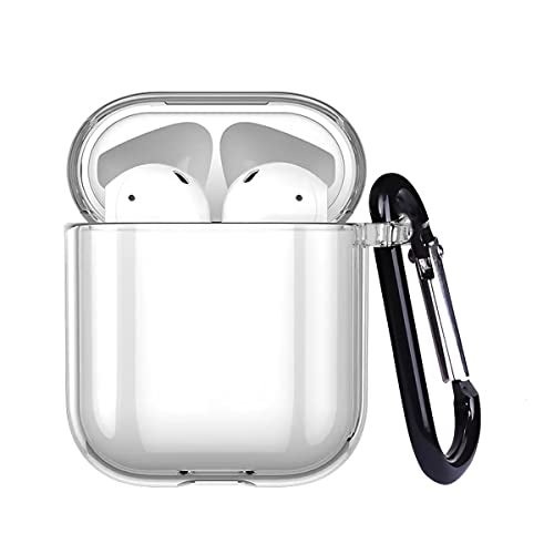 KACA Silicone Soft Case Cover with Keychain for AirPods 1 & 2, Apple airpods 1st and 2nd Generation case (Transparent) - Image 1