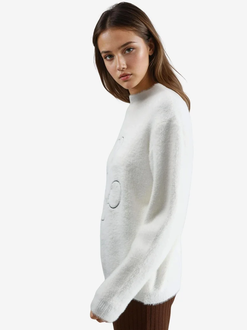 My Fashion White MY FASHION Oversize Teddy Bear Plush Sweater for Women | Best Price UAE