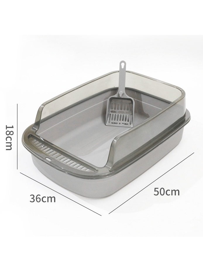 TaoTaoPets - Large Cat Litter Box,Open Top Cat Litter Tray with Scoop.Clean Semi-Closed Litter Box Easy to Clean and Assemble - Image 1