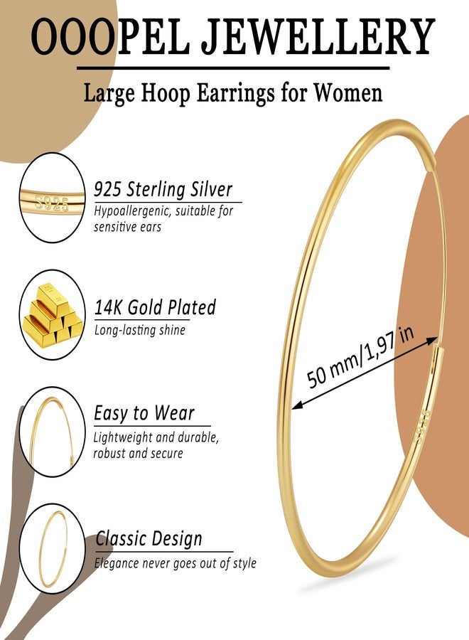 OOOPEL Large Gold Hoop Earrings for Women Thin Hoops Earring Hypoallergenic Hoops Earring Big Gold Hoop Eearrings - Image 3