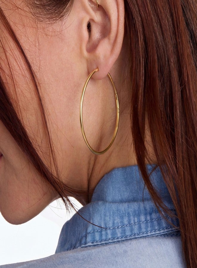 OOOPEL Large Gold Hoop Earrings for Women Thin Hoops Earring Hypoallergenic Hoops Earring Big Gold Hoop Eearrings - Image 4