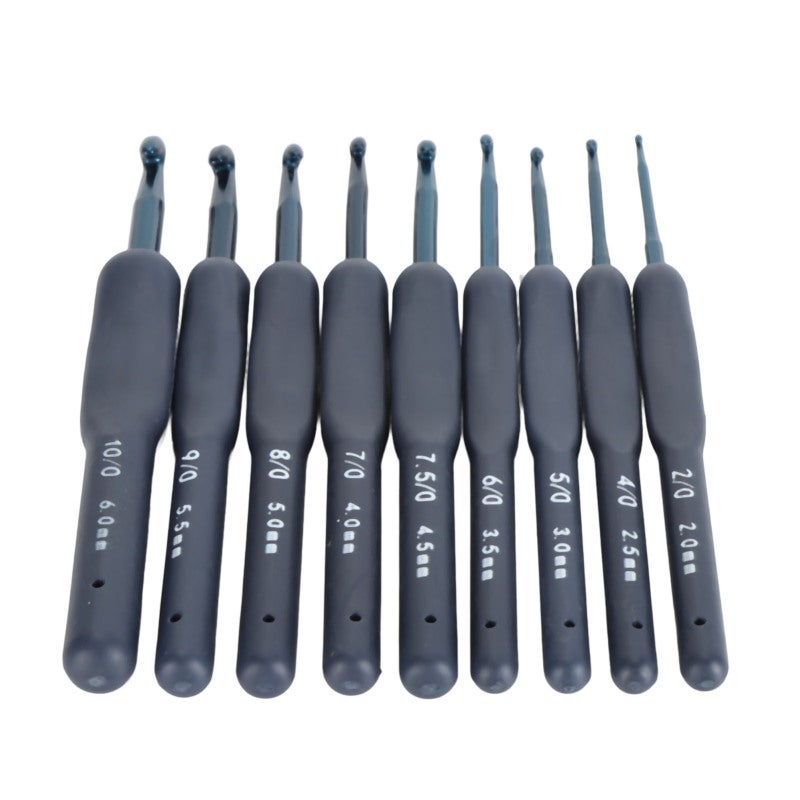Ergonomic Crochet Hooks Set: 9 Sizes 2.0mm-6.0mm Smooth Polished Hook Head - Soft Grip Comfortable Handle Clear Size Identification for Arthritic Hands Beginners Travel Knitters Holiday Gifting - Image 3