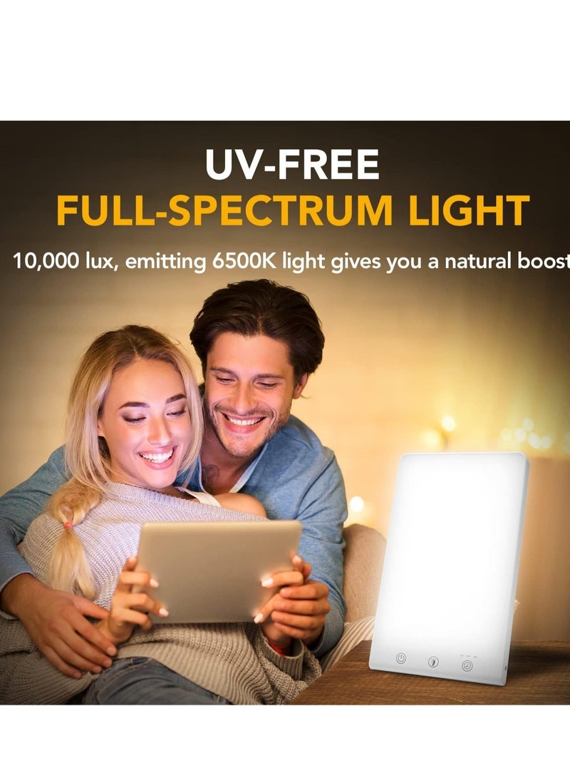 Light Therapy Lamp - 10000 Lux Light, Touch Control Daylight with Memory Function, Focus, and Sleep | 6500K Artificial Sunlight Shines - Image 3