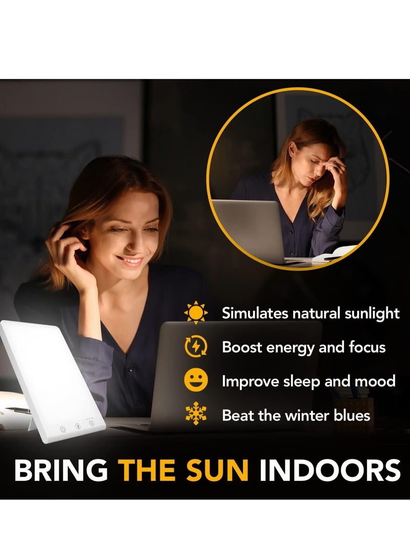 Light Therapy Lamp - 10000 Lux Light, Touch Control Daylight with Memory Function, Focus, and Sleep | 6500K Artificial Sunlight Shines - Image 4