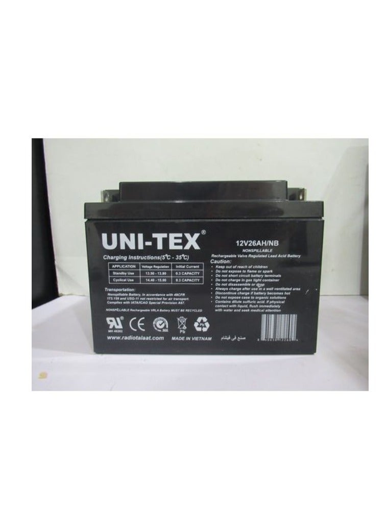 يونيتكس Unitex 12v26ah Nb Rechargeable Valve Regulated Lead Acid Battery 12 V